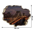 Kilátás a 3D-s falon keresztül - New York Bridge